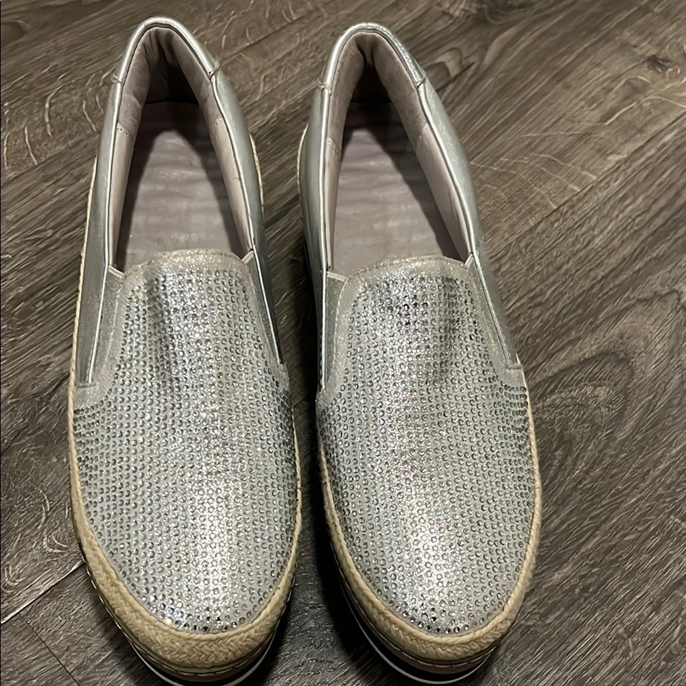 Silver Slip-On Sneakers